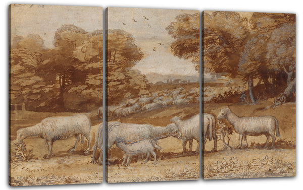 Leinwandbild Claude Lorrain - Landschaft mit Schafen