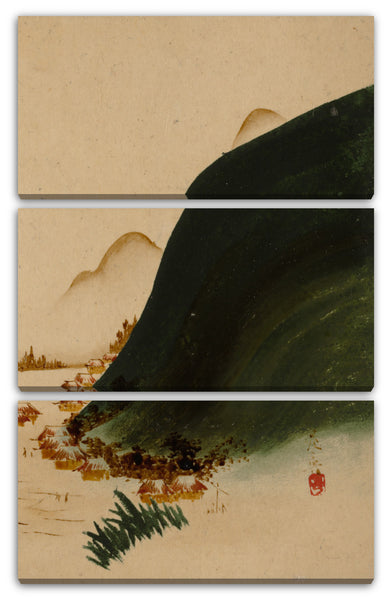 Leinwandbild Shibata Zeshin - Berge und Häuser