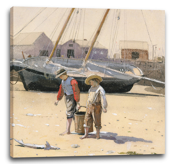 Leinwandbild Winslow Homer - Ein Korb mit Muscheln