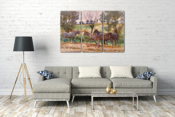 Leinwandbild John Singer Sargent - Maultiere