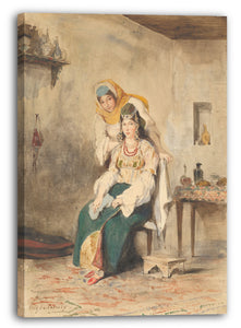 Leinwandbild Eugène Delacroix - Saada, die Frau von Abraham Ben-Chimol, und Préciada, eine ihrer Töchter