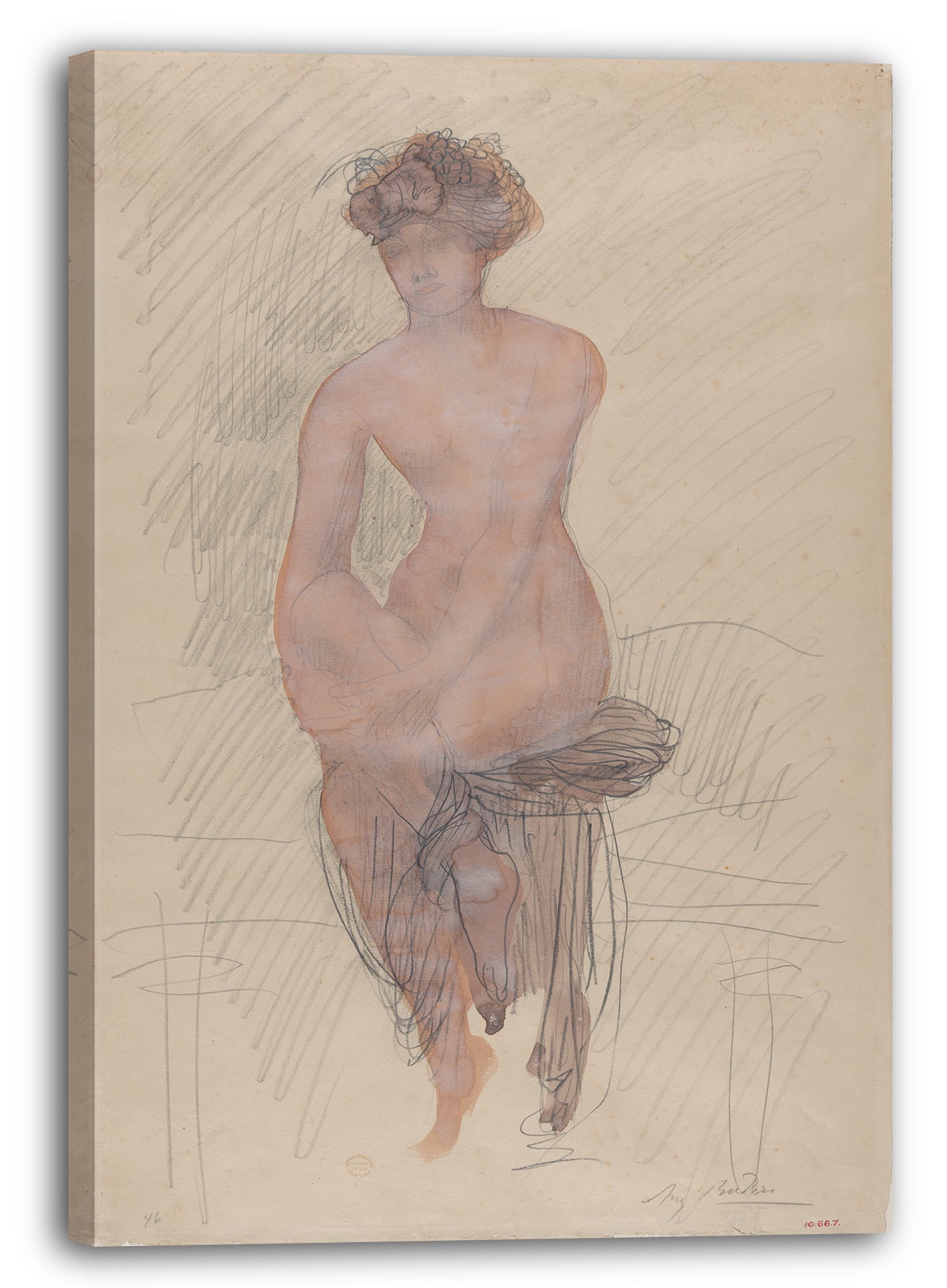 Leinwandbild Auguste Rodin - Sitzender weiblicher Akt