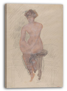 Leinwandbild Auguste Rodin - Sitzender weiblicher Akt