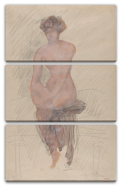 Leinwandbild Auguste Rodin - Sitzender weiblicher Akt