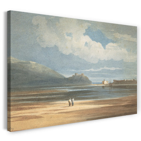 Leinwandbild John Varley - Harlech Castle entlang des Traeth Mawr
