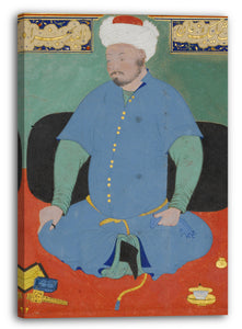 Leinwandbild Illustrierte Einzelarbeit - Porträt von Muhammad Khan Shaibani, dem Usbeken ( 1510)