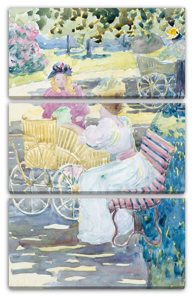 Leinwandbild Maurice Brazil Prendergast - Großes Boston Public Garden Sketchbook: Mütter und Kinder im Park