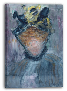 Leinwandbild Maurice Brazil Prendergast - Großes Boston Public Garden Sketchbook: Eine Frau in einem verschleierten Hut