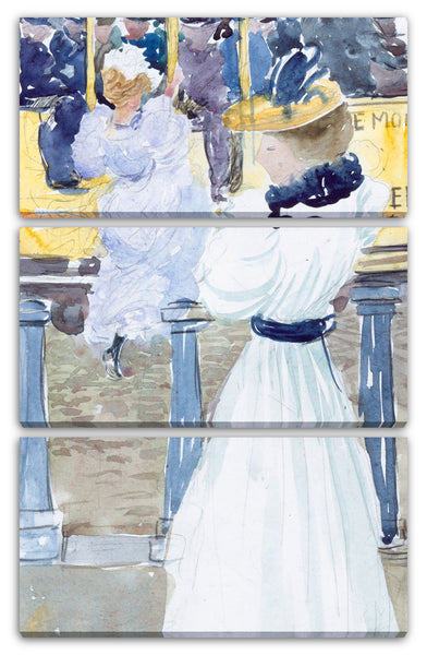 Leinwandbild Maurice Brazil Prendergast - Großes Boston Public Garden Sketchbook: Die Straßenbahn in der Tremont Street