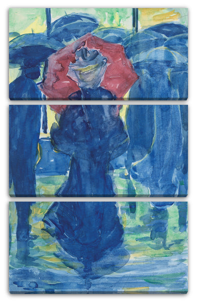 Leinwandbild Maurice Brazil Prendergast - Großes Boston Public Garden Sketchbook: Nachtszene mit Figuren, die Regenschirme tragen