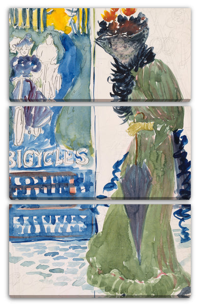 Leinwandbild Maurice Brazil Prendergast - Großer Boston Public Garden Sketchbook: Design für ein Fahrrad-Poster
