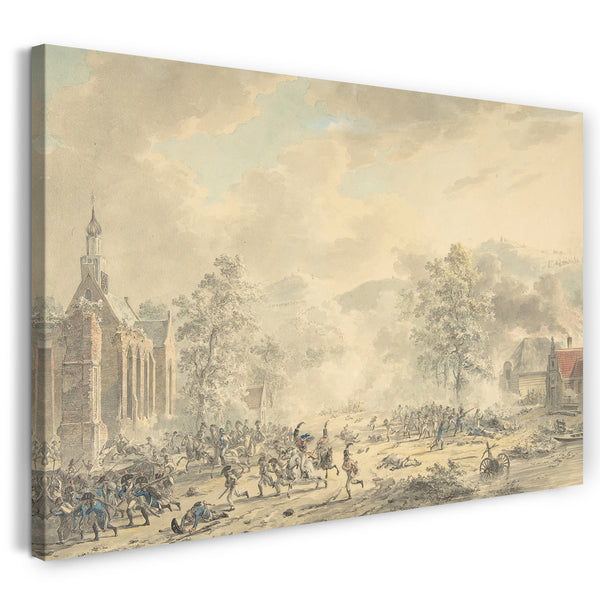 Leinwandbild Dirk Langendijk - Kampfszene mit Kirche links