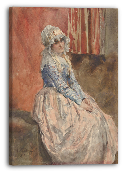 Leinwandbild Franz Skarbina - Eine sitzende Frau