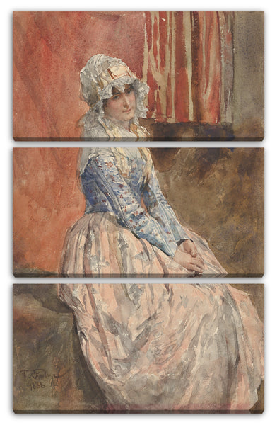 Leinwandbild Franz Skarbina - Eine sitzende Frau