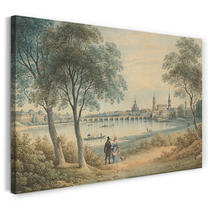 Leinwandbild Christian Gottlob Hammer - Ansicht von Dresden aus dem Westen