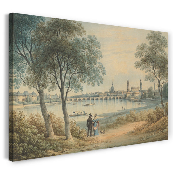 Leinwandbild Christian Gottlob Hammer - Ansicht von Dresden aus dem Westen