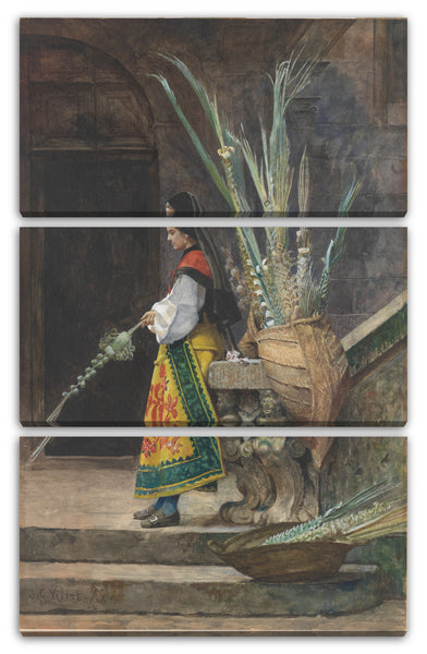 Leinwandbild Jean-Georges Vibert - Palmsonntag in Spanien