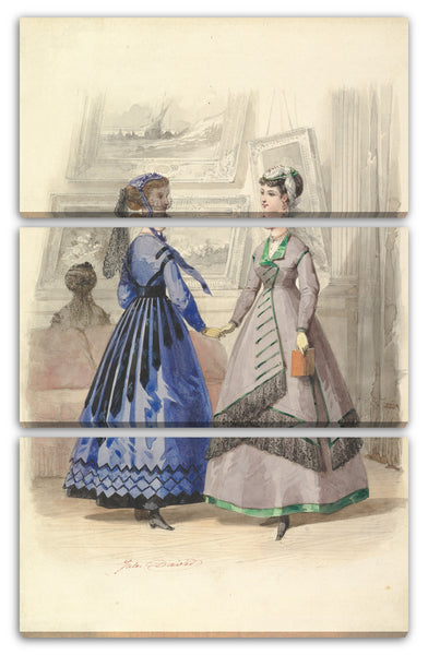 Leinwandbild Jules David - Zwei Frauen in einer Kunstgalerie