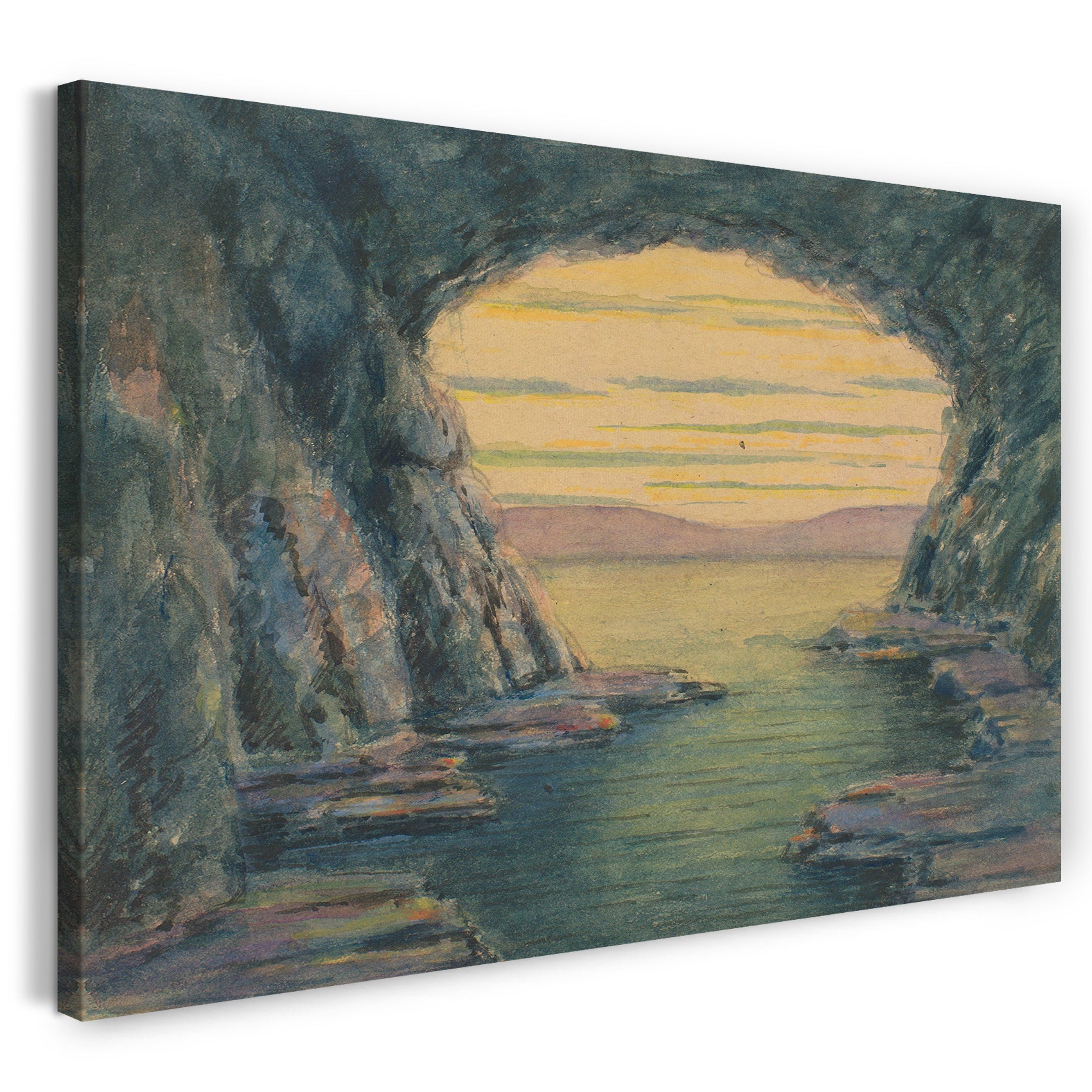 Leinwandbild Herbert E. Crowley - Eine Küstenhöhle