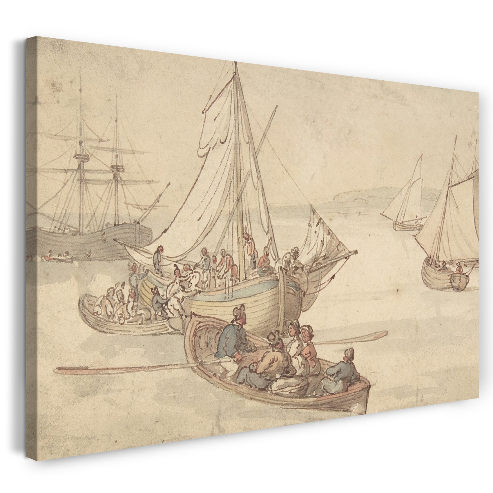 Leinwandbild Thomas Rowlandson - Schiffe und Matrosen