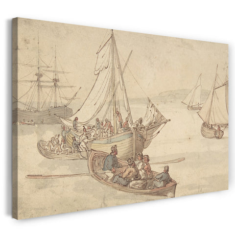 Leinwandbild Thomas Rowlandson - Schiffe und Matrosen