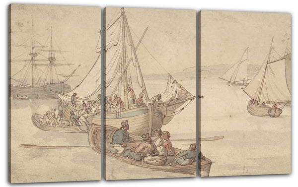 Leinwandbild Thomas Rowlandson - Schiffe und Matrosen