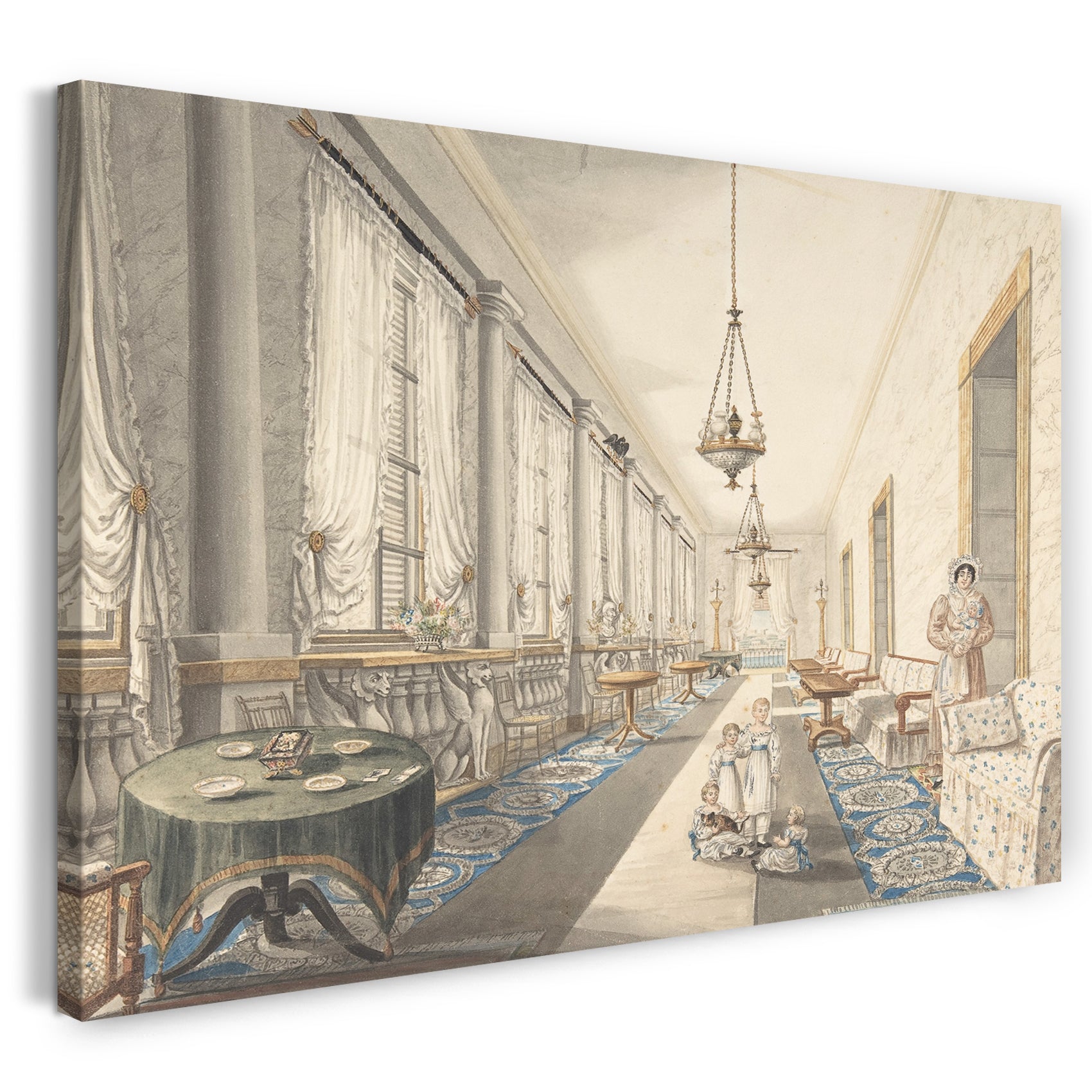 Leinwandbild Charles de Brocktorff - Interieur, Leningrad?