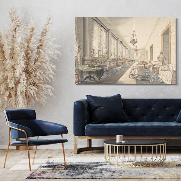Leinwandbild Charles de Brocktorff - Interieur, Leningrad?