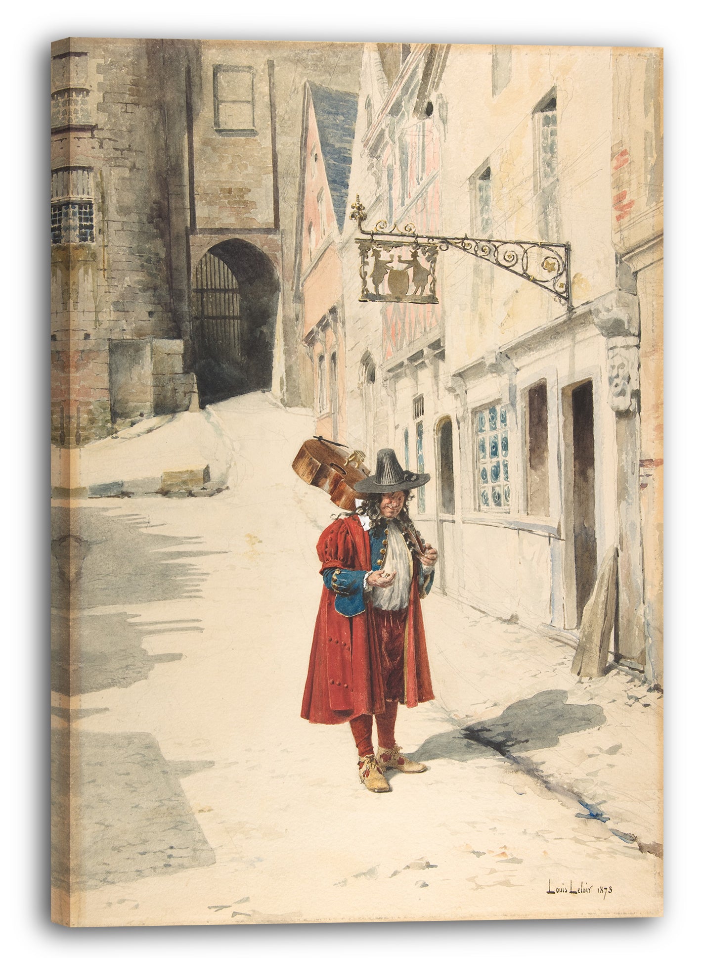 Leinwandbild Alexandre-Louis Léoir - Wandernder Minnesänger; Altes Nürnberg