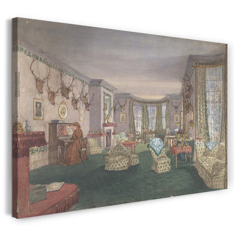 Leinwandbild Anonym, Britisch, 19. Jahrhundert - Salon im Mar Lodge, Pfarrei Craithe und Braemar, Aberdeenshire