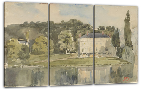 Leinwandbild Paul Huet - Blick auf das Schloss von Folembray