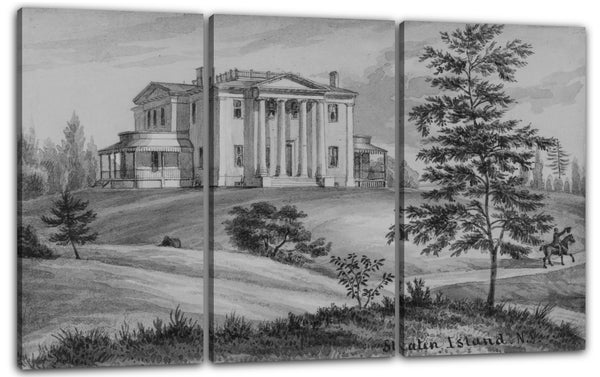 Leinwandbild August Köllner - Kolonialvilla auf Staten Island, New York