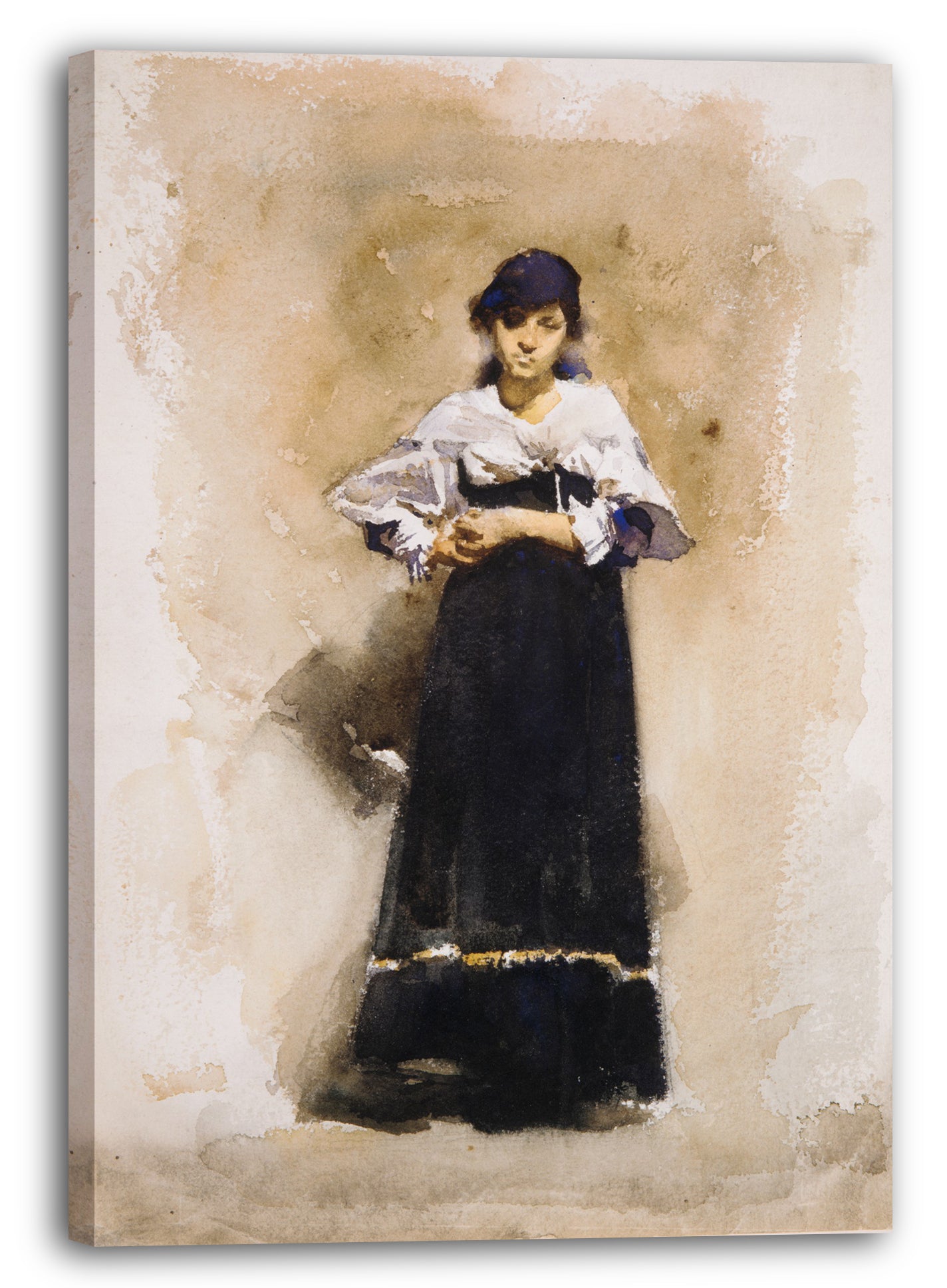 Leinwandbild John Singer Sargent - Junge Frau mit einem schwarzen Rock