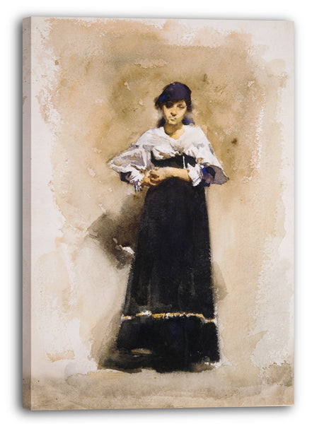 Leinwandbild John Singer Sargent - Junge Frau mit einem schwarzen Rock