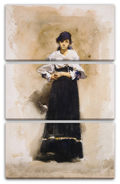 Leinwandbild John Singer Sargent - Junge Frau mit einem schwarzen Rock