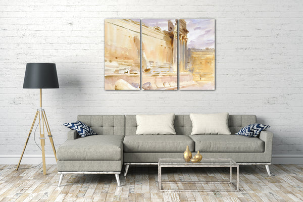 Leinwandbild John Singer Sargent - Tempel des Bacchus, Baalbek