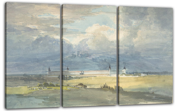 Leinwandbild Franz von Hauslab der Jüngere - Landschaft mit einem großen Gebäude