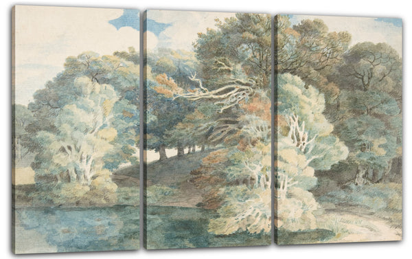 Leinwandbild Francis Towne - Bäume am See, Peamore Park, in der Nähe von Exeter, Devon