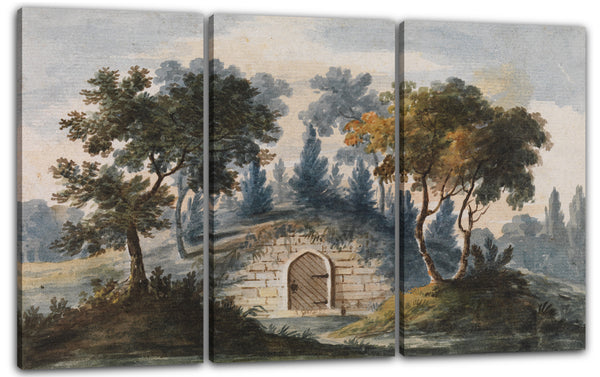 Leinwandbild Pavel Petrowitsch Svinin - General Washingtons Grab in Mount Vernon (Kopie nach Stich im Port Folio Magazine, 1810)