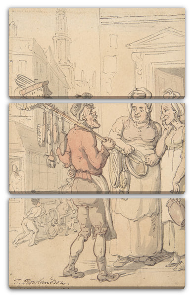 Leinwandbild Thomas Rowlandson - Straßenszene: Bürsten-Verkäufer