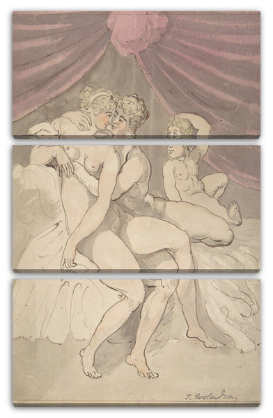 Leinwandbild Thomas Rowlandson - Umarmung eines nackten Paares