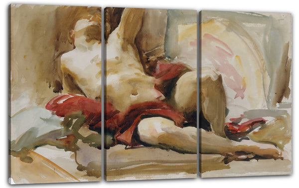 Leinwandbild John Singer Sargent - Mann mit roter Drapierung