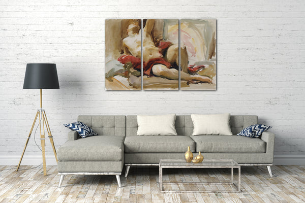 Leinwandbild John Singer Sargent - Mann mit roter Drapierung