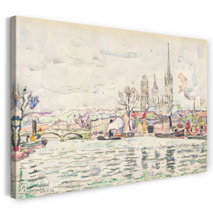 Leinwandbild Paul Signac - Flussszene: Rouen