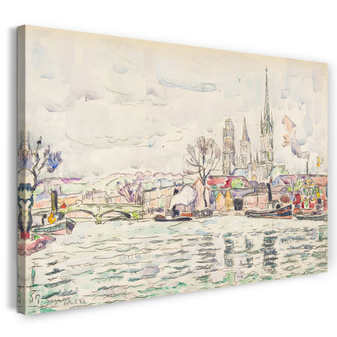 Leinwandbild Paul Signac - Flussszene: Rouen