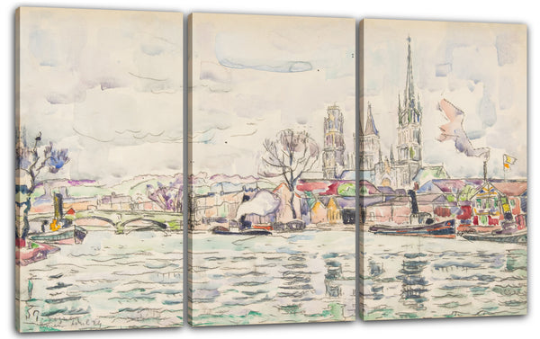 Leinwandbild Paul Signac - Flussszene: Rouen