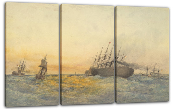 Leinwandbild Robert Charles Dudley - The Great Eastern Under Weigh, July 23rd, 1865: Escort and other Ships, H.M.S. Terrible, H.M.S. Sphinx, The Hawk and Revised: The Caroline