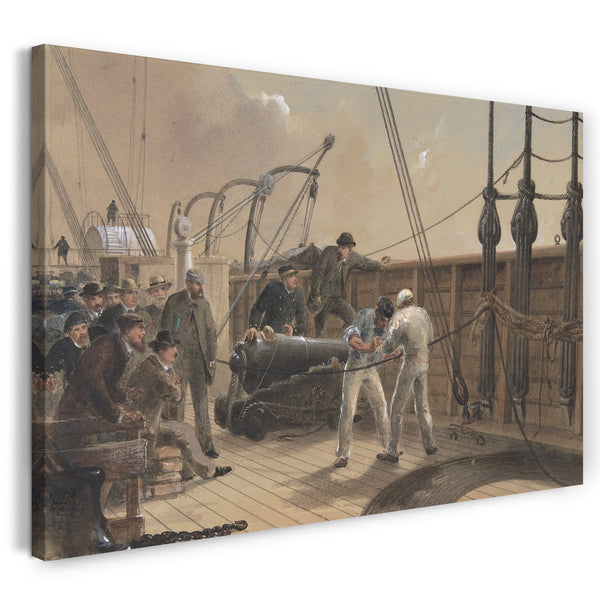 Leinwandbild Robert Charles Dudley - Das Kabel spleißen (nach dem ersten Unfall) an Bord der Great Eastern, 25. Juli 1865