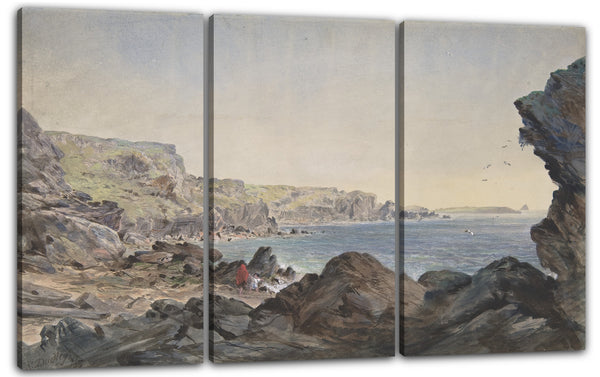 Leinwandbild Robert Charles Dudley - Foilhummerum Bay, Valentia, Looking Seawards from the Point at Which the Cable Reaches the Shore of Ireland