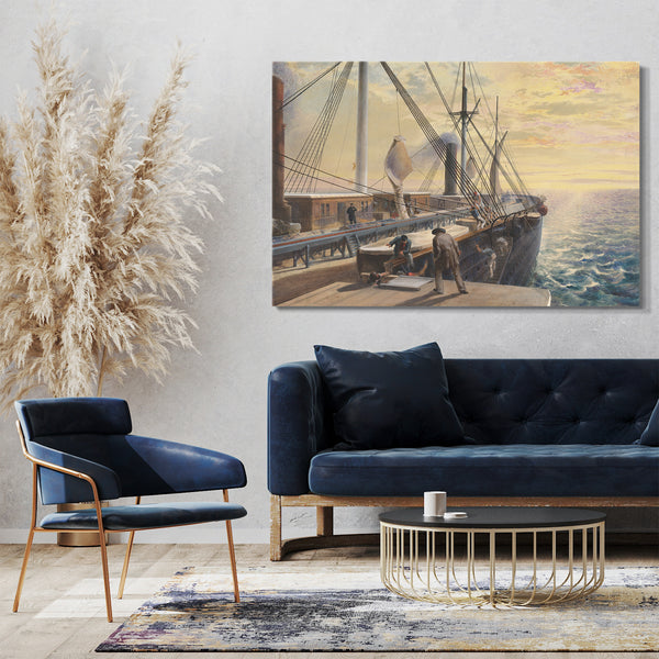 Leinwandbild Robert Charles Dudley - View, Looking Aft, from the Port Paddle Box of the Great Eastern, Showing the Trough for the Cable, etc.